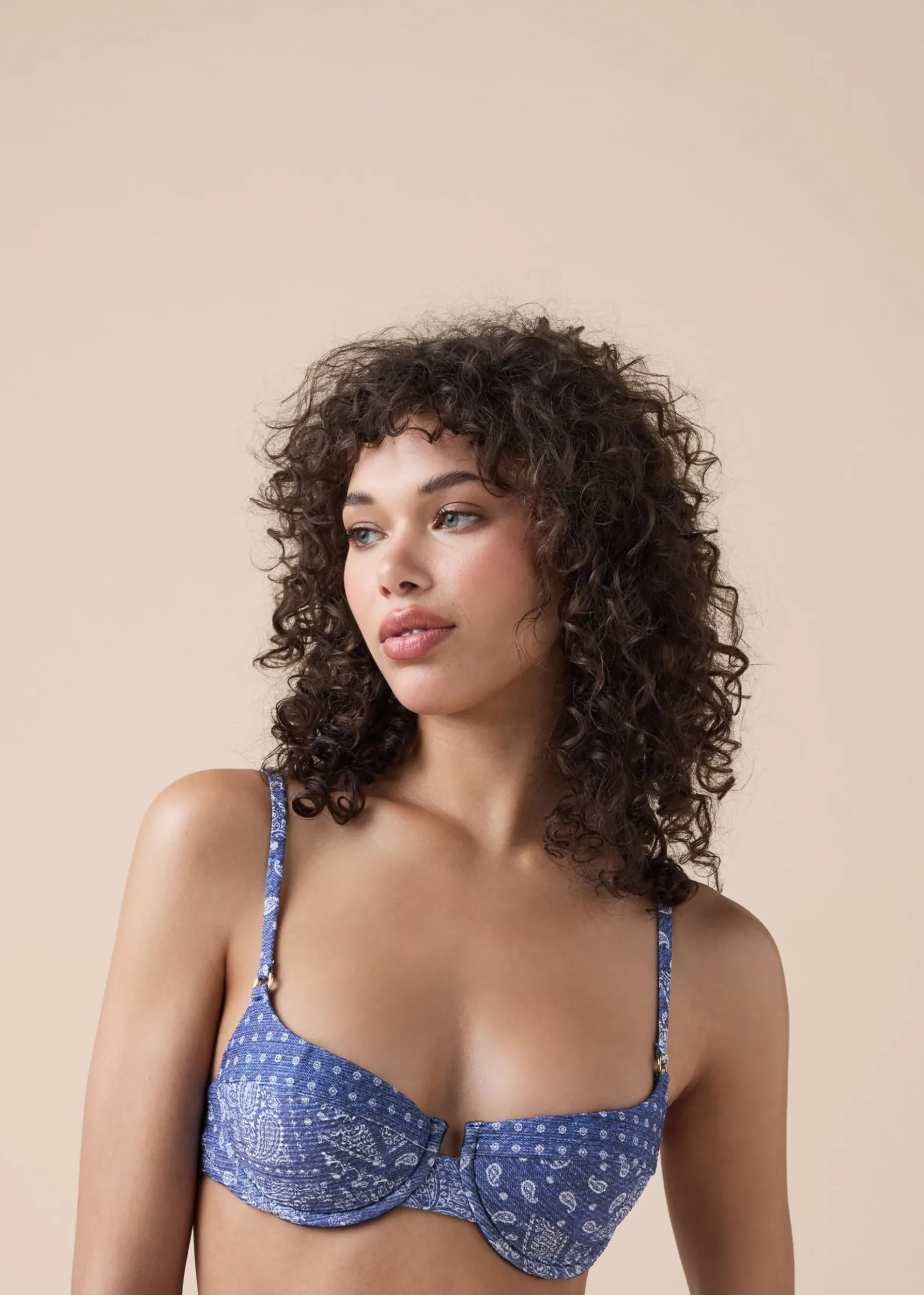 Haut de maillot push-up Paisley