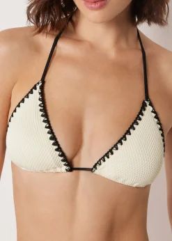 Haut de maillot triangle Bicolor Embroidery