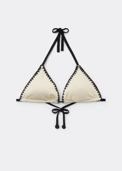 Haut de maillot triangle Bicolor Embroidery