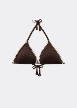 Haut de maillot triangle Bicolor Embroidery