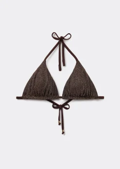 Haut de maillot triangle Brown Glitter