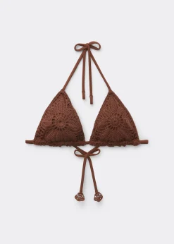 Haut de maillot triangle Floral Crochet