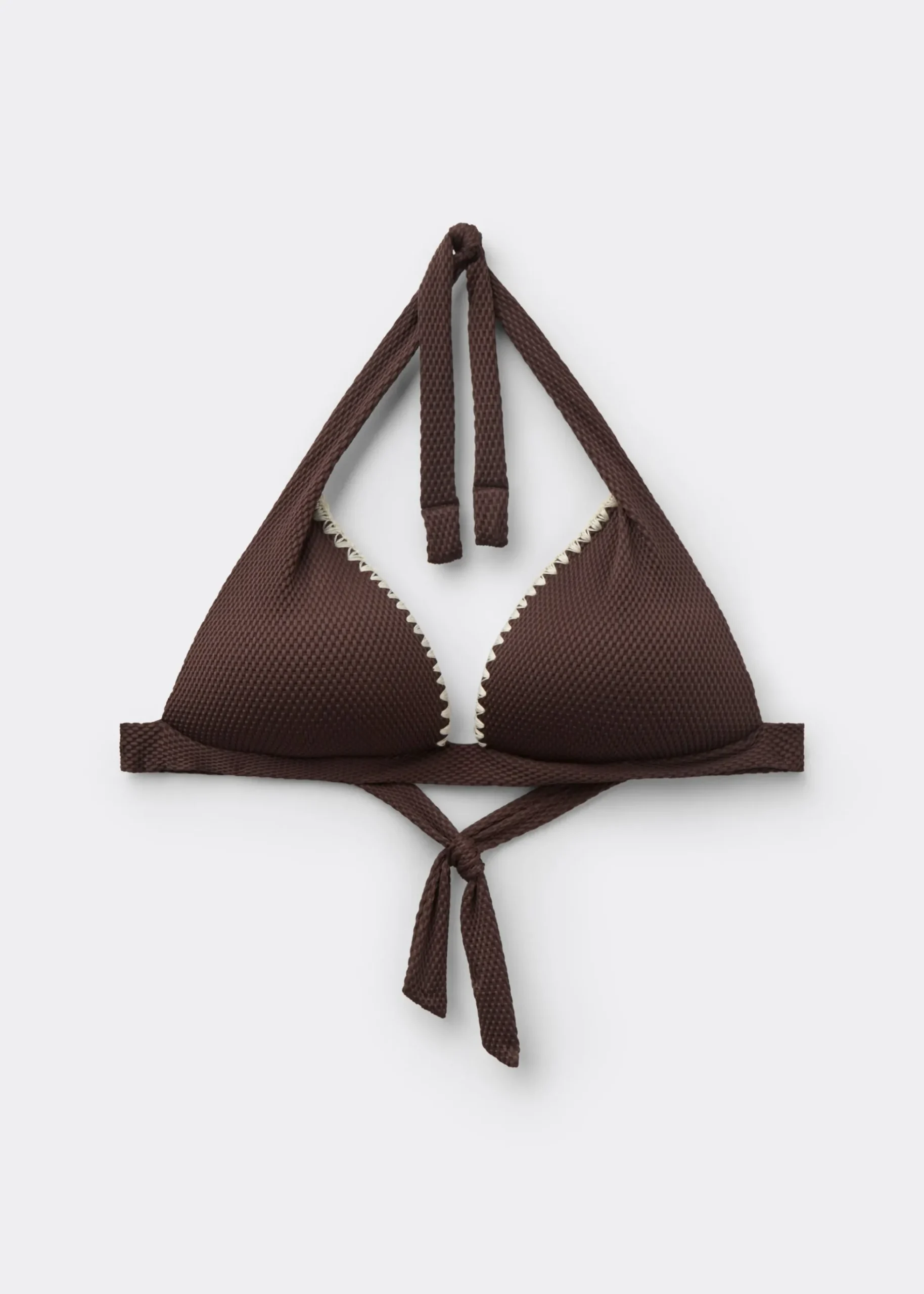 Haut de maillot triangle rembourré Bicolor Embroidery