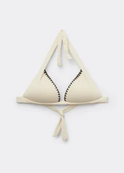 Haut de maillot triangle rembourré Bicolor Embroidery