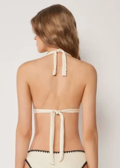 Haut de maillot triangle rembourré Bicolor Embroidery