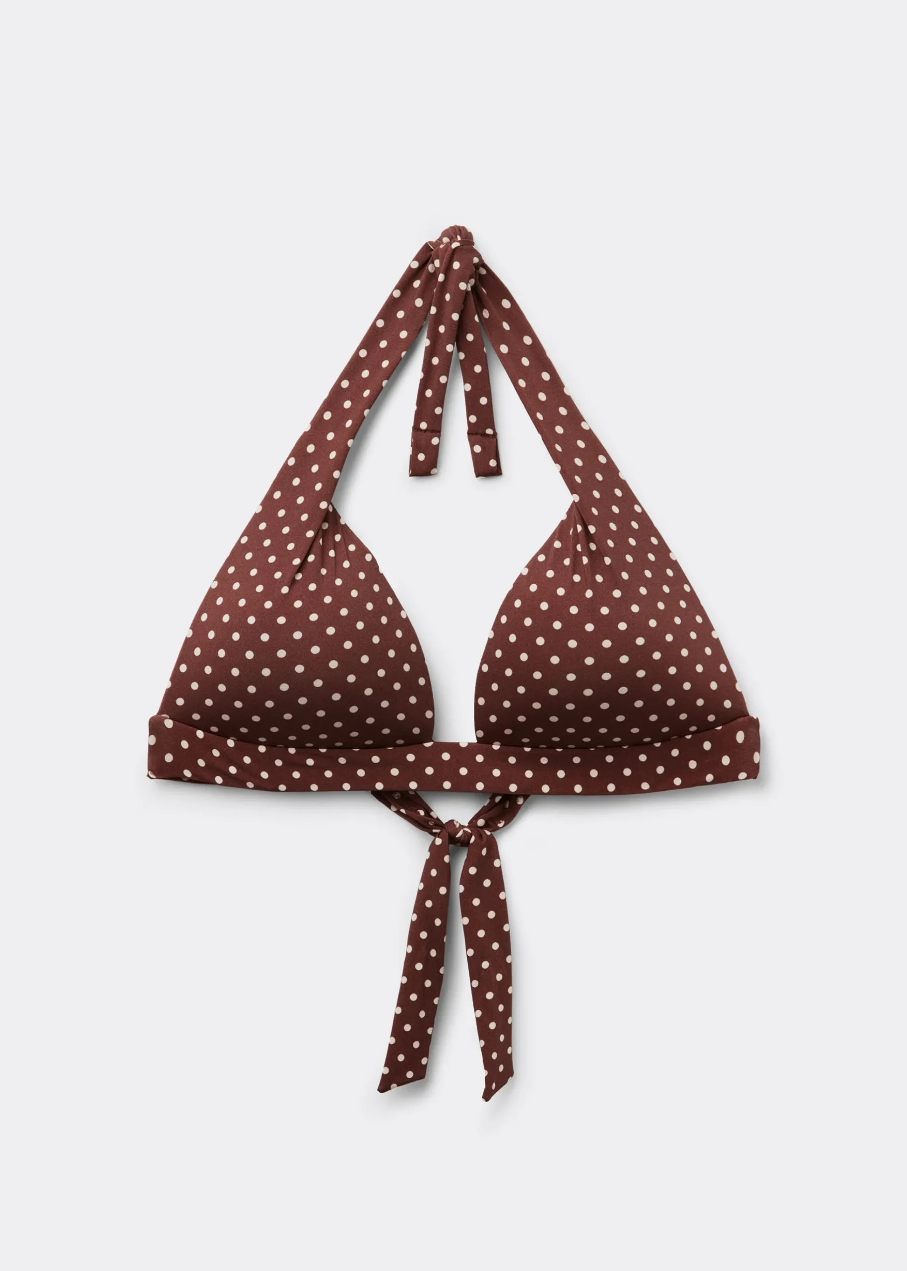 Haut de maillot triangle rembourré Polka Dot Brown