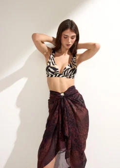Haut de maillot triangle rembourré Savannah Zebra