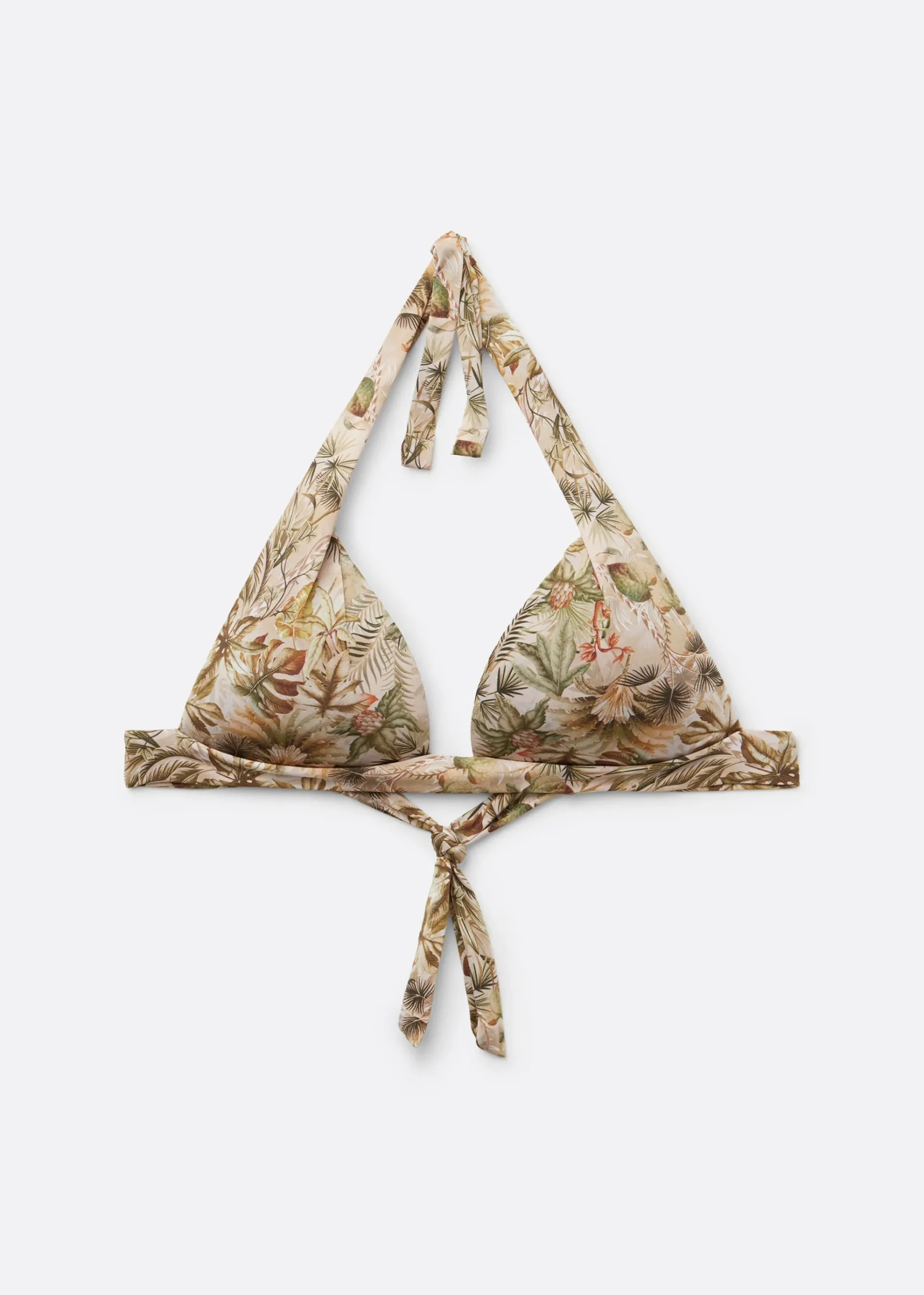 Haut de Maillot Triangle Rembourré Feuillage Tropical