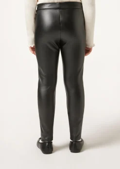Legging thermique effet cuir fille