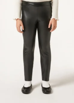 Legging thermique effet cuir fille