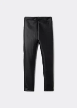 Legging thermique effet cuir fille