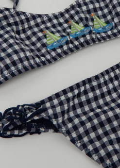 Maillot de bain deux pièces fille Green Vichy