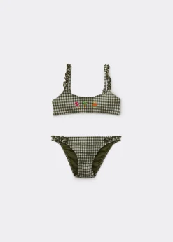 Maillot de bain deux pièces fille Green Vichy
