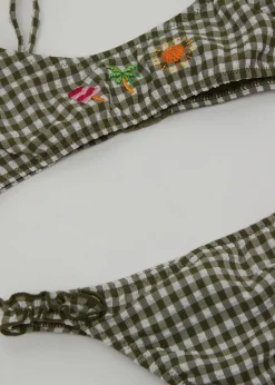 Maillot de bain deux pièces fille Green Vichy