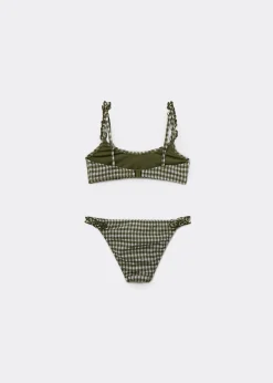 Maillot de bain deux pièces fille Green Vichy