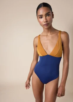 Maillot de Bain Une Pièce Royal Bicolor