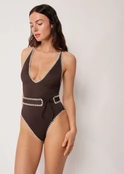 Maillot une pièce Bicolor Embroidery