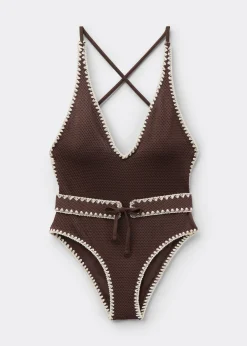 Maillot une pièce Bicolor Embroidery