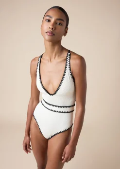 Maillot une pièce Bicolor Embroidery