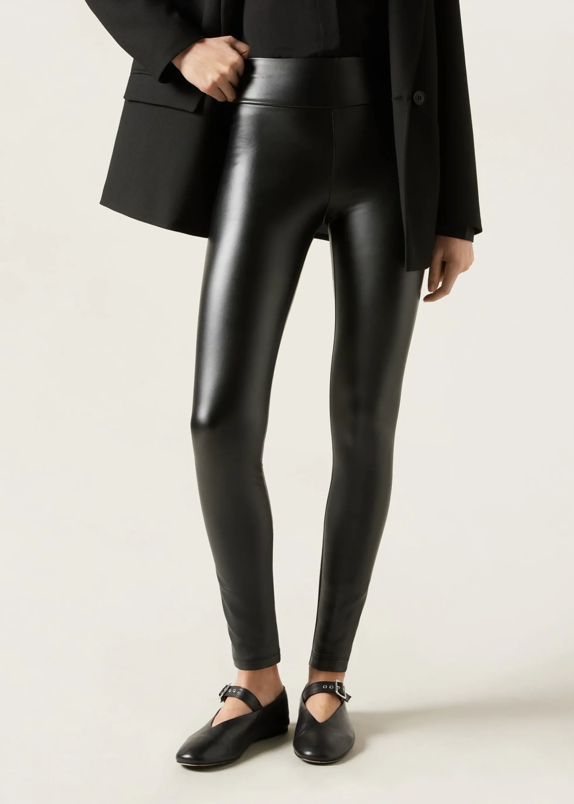 Pantalon effet cuir thermique