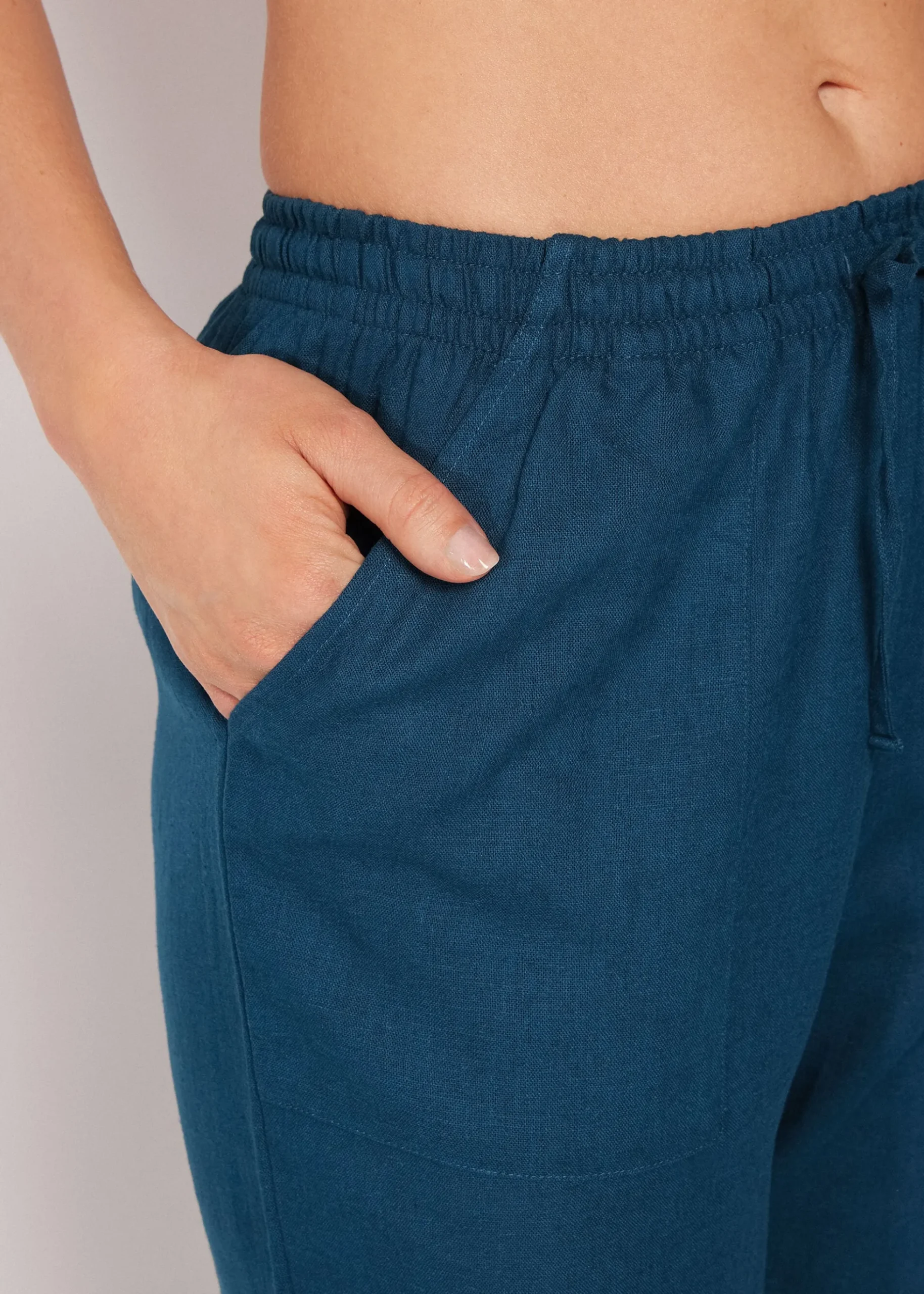 Pantalon en lin et viscose