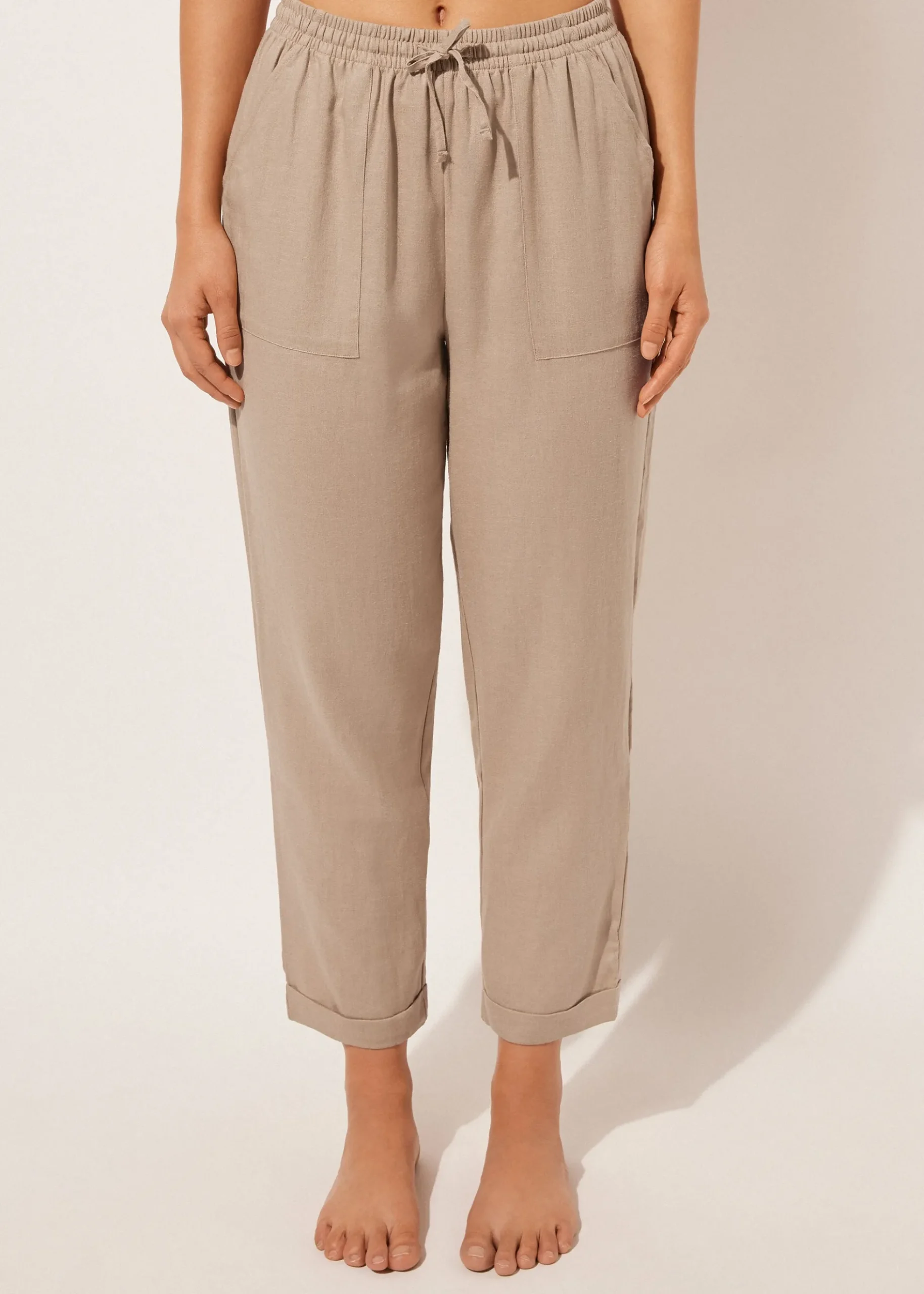 Pantalon en lin et viscose