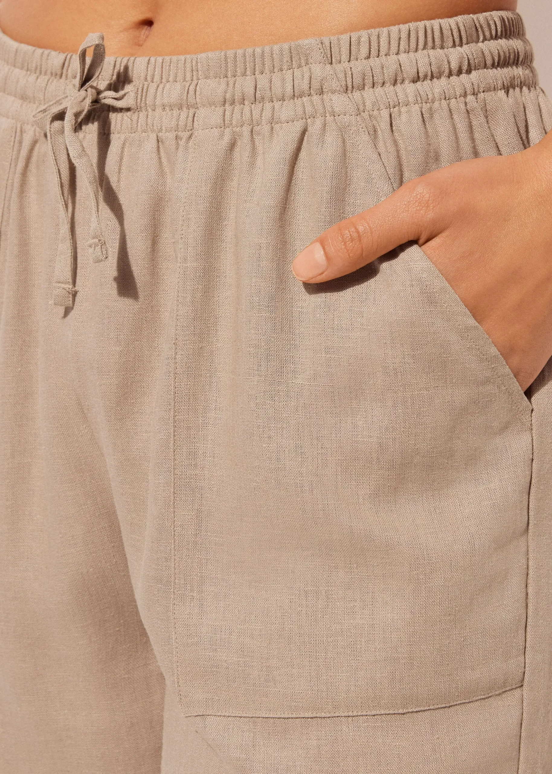 Pantalon en lin et viscose