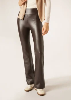 Pantalon Pattes d’éléphant Polaires Effet Enduit