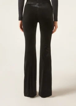 Pantalon évasé en velours