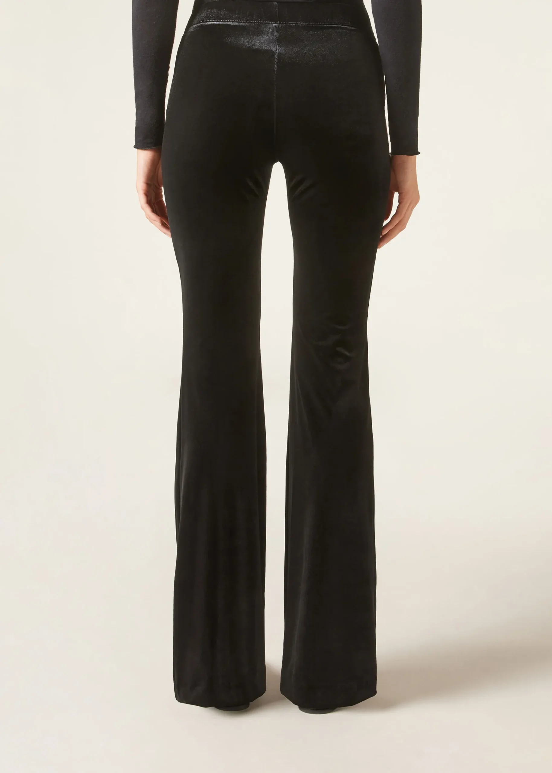 Pantalon évasé en velours