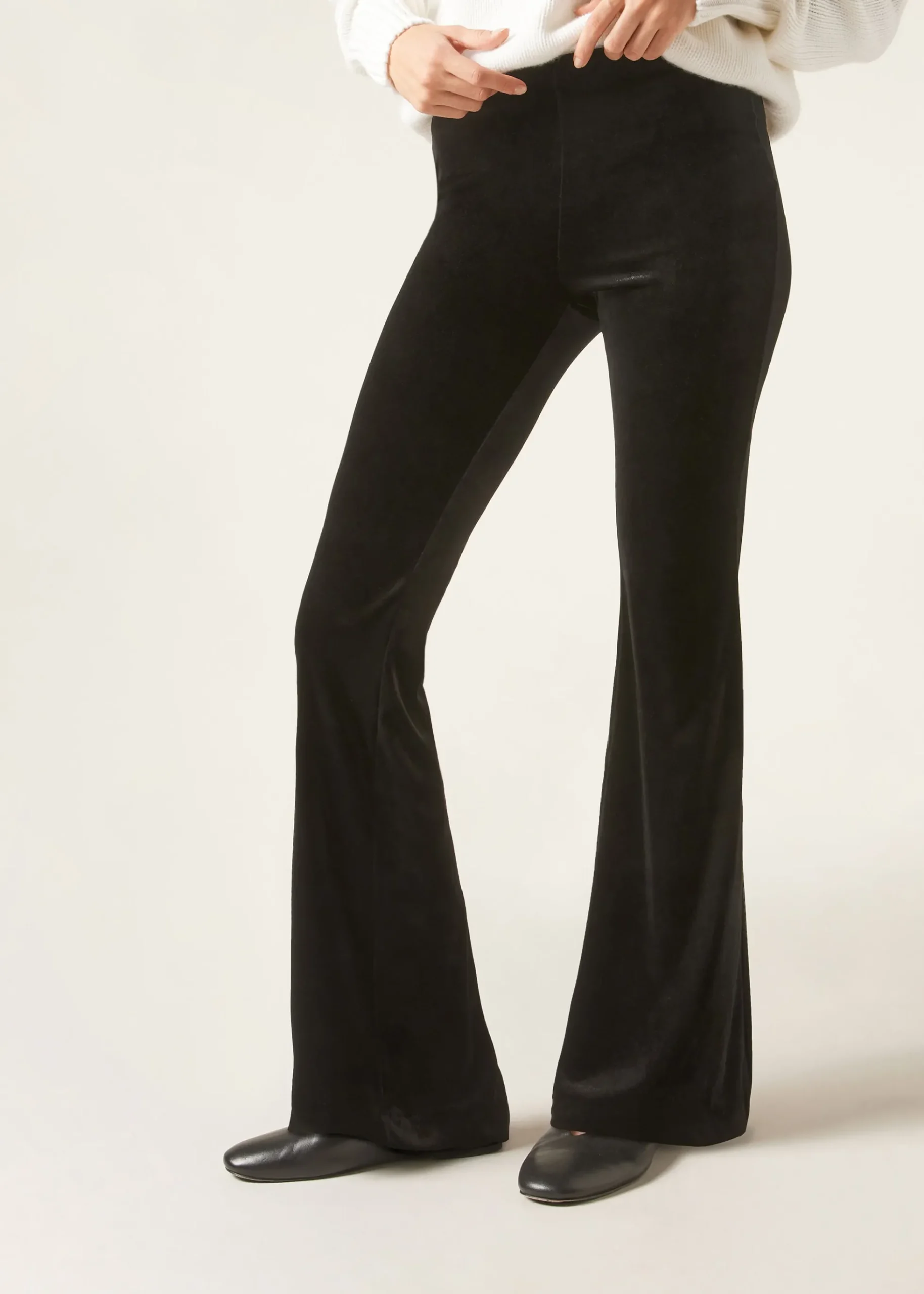Pantalon évasé en velours