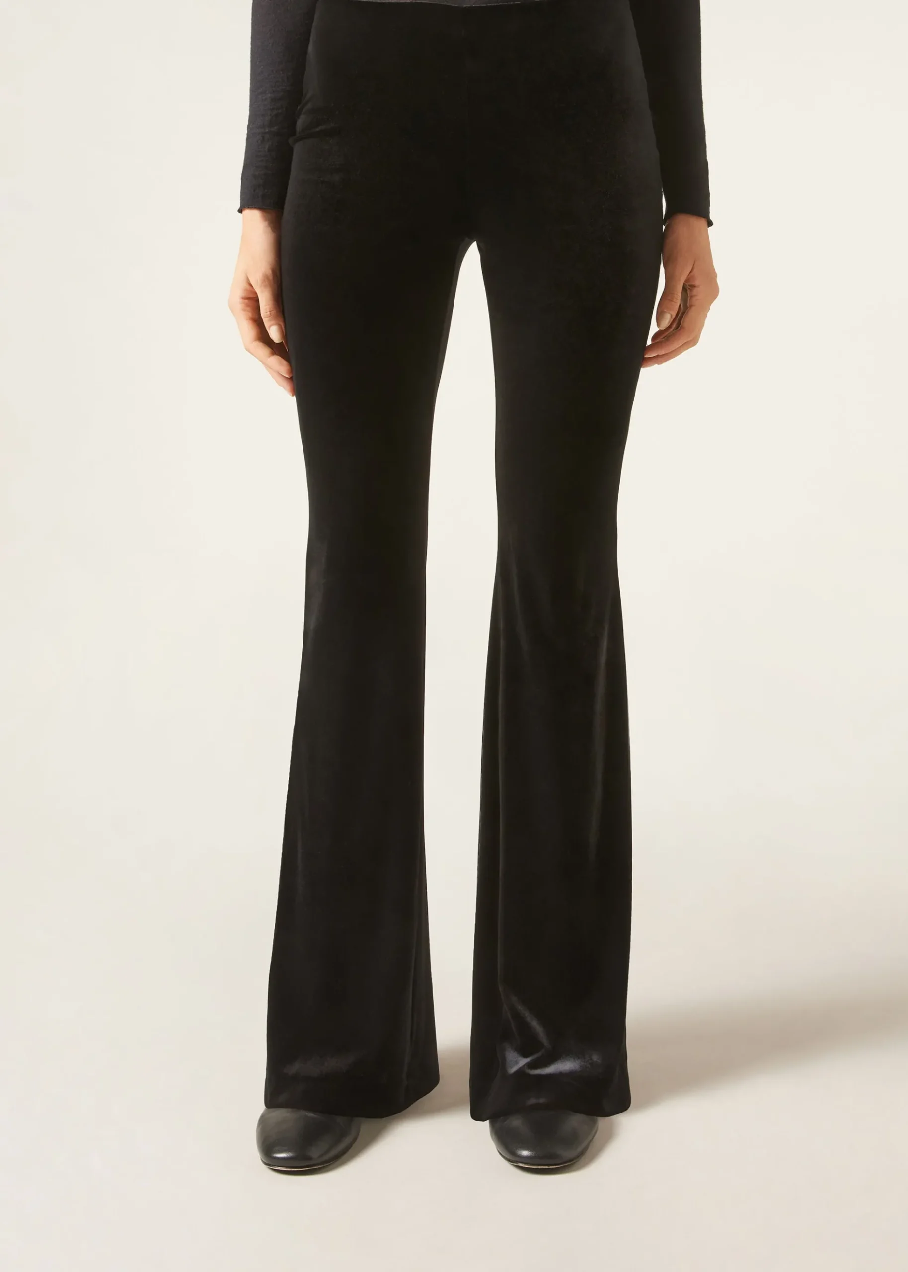 Pantalon évasé en velours