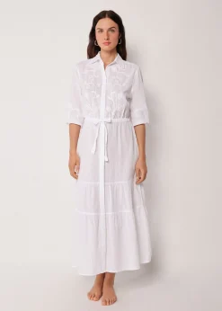 Robe longue brodée