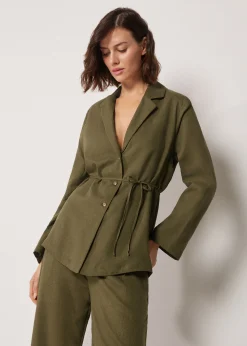 Veste coupe ample avec lin